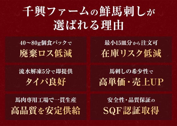 千興ファームの鮮馬刺しが選ばれる理由